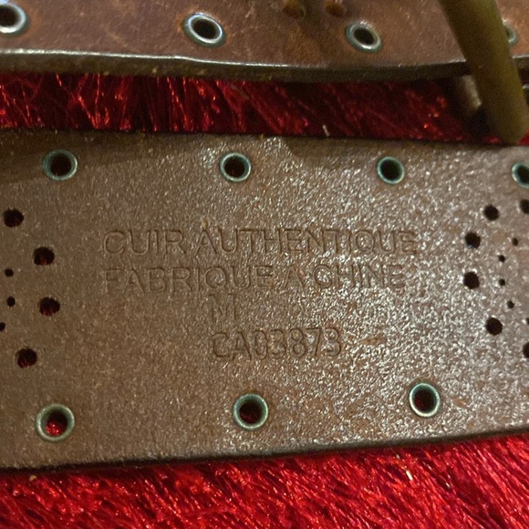 American eagle Brown Leather Belt with Brass Buckle size M - Picture 3 of 4